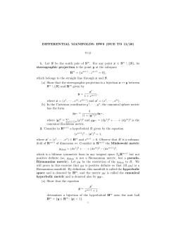 DIFFERENTIAL MANIFOLDS: HW9 (DUE TO 12/20) 1. Let S be the