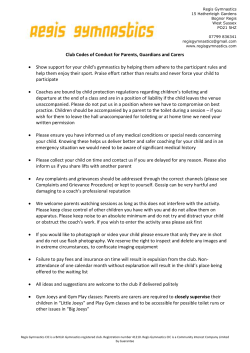 Codes of Conduct for Parents