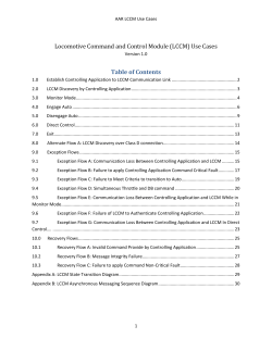 Locomotive Command and Control Module (LCCM) Use Cases