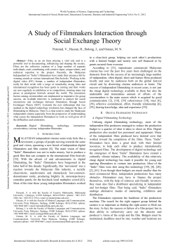 A Study of Filmmakers Interaction through Social Exchange Theory