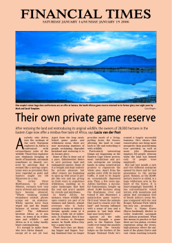 Their own private game reserve