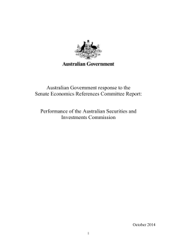 Government Response - Performance of the Australian Securities