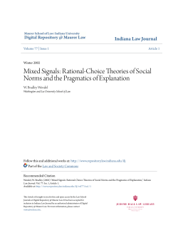 Rational-Choice Theories of Social Norms and the Pragmatics of
