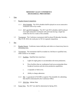 MISSOURI VALLEY CONFERENCE 2016 BASEBALL