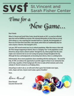 New Game&hellip; - St. Vincent and Sarah Fisher Center