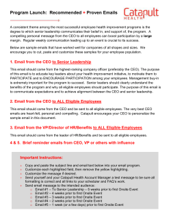 Sample Email from the CEO to All Eligible Employees