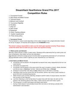DreamHack Hearthstone Grand Prix 2017 Competition Rules