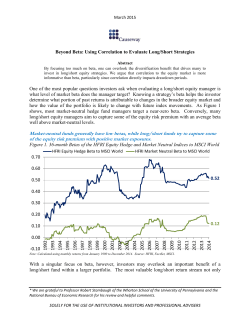 Beyond Beta: Using Correlation to Evaluate Long/Short Strategies