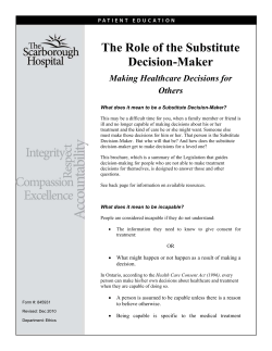 The Role of the Substitute Decision Maker