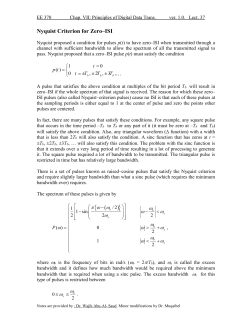 Nyquist Criterion for Zero ISI