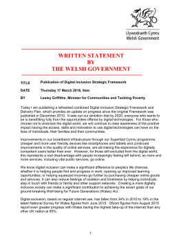 Publication of Digital Inclusion Strategic Framework