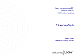 Space Management and IT - Tertiary Education Facilities
