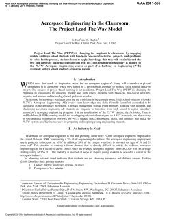 Aerospace Engineering in the Classroom: The Project Lead The