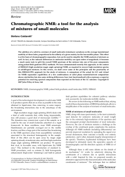 Chromatographic NMR: a tool for the analysis of mixtures of small