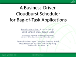 A Business-Driven Cloudburst Scheduler for Bag-of