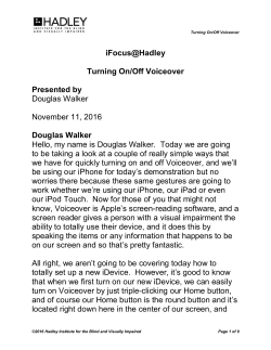 iFocus@Hadley Turning On/Off Voiceover Presented by