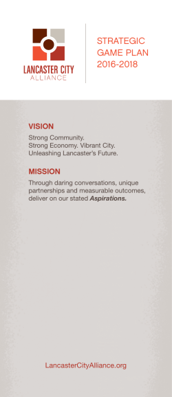 LCA Strategic Game Plan - Lancaster City Alliance