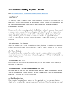 Discernment: Making Inspired Choices