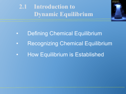 2.1 Introduction to Dynamic Equilibrium