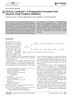 Pt/Al2O3 Catalyzed 1,3Propanediol Formation from Glycerol using