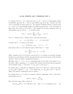 18.156, SPRING 2017, PROBLEM SET 4 1.&lowast; Assume that &Omega; &sub; C is
