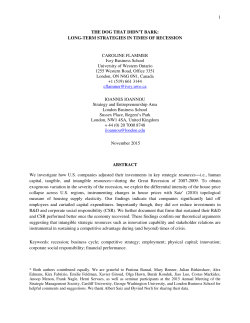 The Dog That Didn`t Bark: Long-term Strategies in Times of Recession