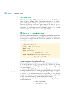 Introduction General Probability Rules