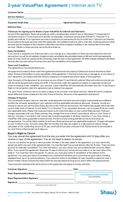 2-year ValuePlan Agreement | Internet and TV