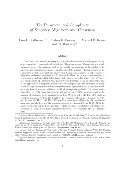 The Parameterized Complexity of Sequence Alignment and