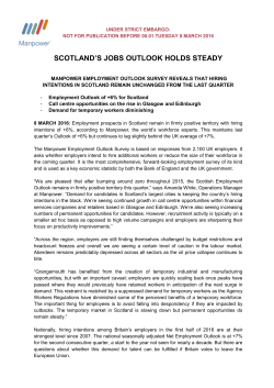 scotland`s jobs outlook holds steady