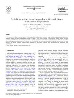 Probability weights in rank-dependent utility with