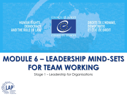 module 6 &ndash; leadership mind-sets for team working - Coe