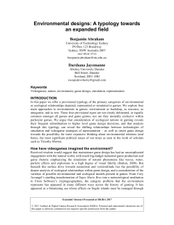 Environmental designs, a typology towards an