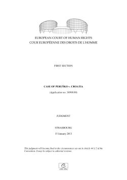 PERU&Scaron;KO v. CROATIA JUDGMENT