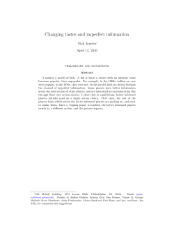Changing tastes and imperfect information