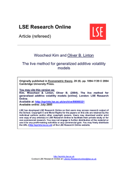 The live method for generalized additive volatility models