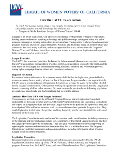 How the League Takes Action - The League of Women Voters of