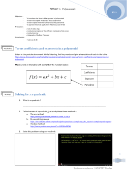 THEME 1_POLYNOMIAL - Promotion-THALES-2012-2015