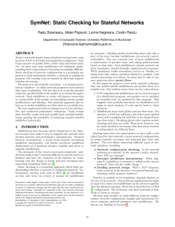 SymNet: Static Checking for Stateful Networks