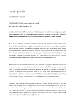 Pool-Mate inventor Finalist in NatWest Business awards