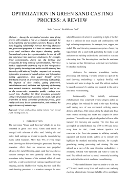 The main areas for optimization in green sand casting