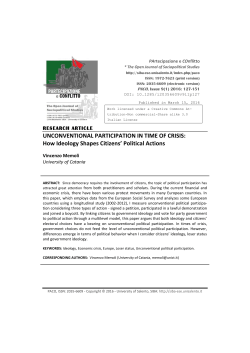 UNCONVENTIONAL PARTICIPATION IN TIME OF CRISIS: How