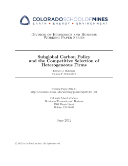Subglobal Carbon Policy and the Competitive Selection of