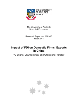 Impact of FDI on Domestic Firms` Exports in China