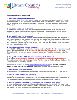 Reading Seed Game Board FAQ