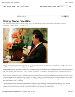 Beijing, Global Free-Rider