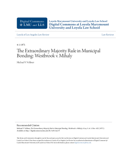 The Extraordinary Majority Rule in Municipal Bonding: Westbrook v
