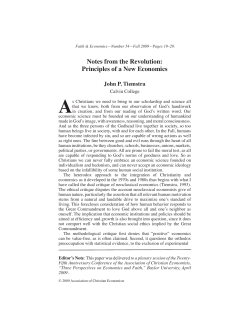 Notes from the Revolution: Principles of a New Economics