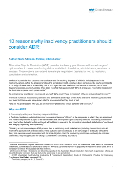 10 reasons why insolvency practitioners should consider ADR