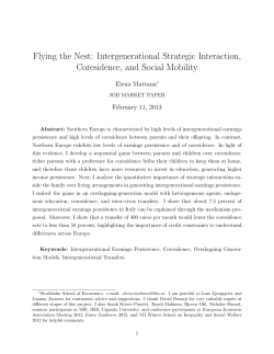 Flying the Nest: Intergenerational Strategic Interaction - IAE-CSIC